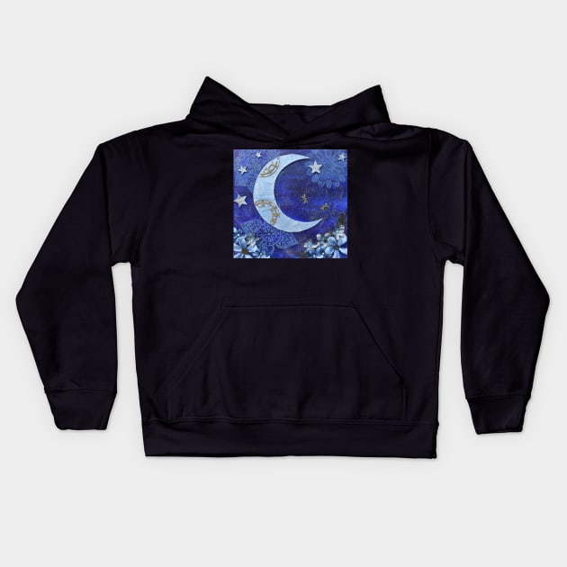 Moonlight Magic Mixed Media Kids Hoodie by bohomermaidgal